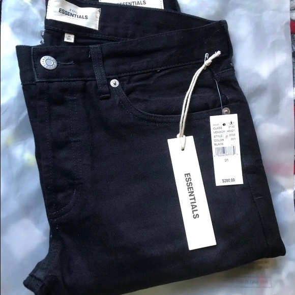 fear of god essentials skinny taper jeans